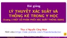 Bài giảng Lý thuyết xác suất và thống kê trong y học - Chương 3: Một số phân phối xác suất thông dụng