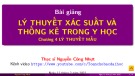 Bài giảng Lý thuyết xác suất và thống kê trong y học - Chương 4: Lý thuyết mẫu