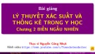 Bài giảng Lý thuyết xác suất và thống kê trong y học - Chương 2: Biến ngẫu nhiên