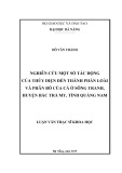 Luận văn Thạc sĩ Khoa học: Nghiên cứu một số tác động của thủy điện đến thành phần loài và phân bố của cá ở sông Tranh, huyện Bắc Trà My, tỉnh Quảng Nam