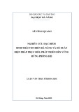 Luận văn Thạc sĩ Khoa học: Nghiên cứu đặc điểm sinh thái ven biển Đà Nẵng và đề xuất biện pháp phục hồi, phát triển bền vững rừng phòng hộ