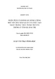 Luận văn Thạc sĩ Hóa học: Phân tích và đánh giá hàm lượng một số chất bảo quản và chất tạo ngọt trong thực phẩm truyền thống ở tỉnh Quảng Trị