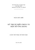 Luận văn Thạc sĩ Toán học: Kỹ thuật biến phân và một số ứng dụng