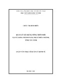 Luận văn Thạc sĩ Quản lý kinh tế: Quản lý xây dựng nông thôn mới tại xã Long Thành Nam, thị xã Hòa Thành, tỉnh Tây Ninh