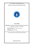 Giáo trình Ứng dụng công nghệ thông tin trong công tác văn thư – lưu trữ (Nghề: Văn thư lưu trữ - Trung cấp) - Trường Cao đẳng Cộng đồng Đồng Tháp