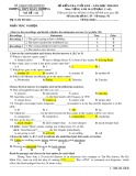 Đề thi cuối học kỳ 2 môn Tiếng Anh lớp 10 năm 2020-2021 - Trường THPT Đoàn Thượng (Mã đề 132)