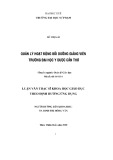 Luận văn Thạc sĩ Khoa học giáo dục: Quản lý hoạt động bồi dưỡng giảng viên trường Đại học Y dược Cần Thơ