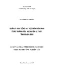 Luận văn Thạc sĩ Quản lý giáo dục: Quản lý hoạt động dạy học môn tiếng Anh ở các trường tiểu học huyện Lệ Thủy, tỉnh Quảng Bình