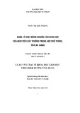 Luận văn Thạc sĩ Khoa học giáo dục: Quản lý hoạt động nghiên cứu khoa học của giáo viên các trường trung học phổ thông, tỉnh An Giang