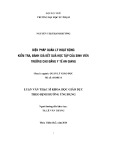 Luận văn Thạc sĩ Khoa học giáo dục: Biện pháp quản lý hoạt động kiểm tra, đánh giá kết quả học tập của sinh viên trường Cao đẳng Y tế An Giang