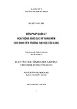 Luận văn Thạc sĩ Khoa học giáo dục: Biện pháp quản lý hoạt động giáo dục kỹ năng mềm cho sinh viên trường Đại học Cửu Long