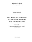 Luận án Tiến sĩ Kinh tế: Phân tích các yếu tố ảnh hưởng đến tăng trưởng nông nghiệp đồng bằng sông Cửu Long