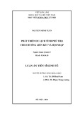 Luận án Tiến sĩ Kinh tế: Phát triển du lịch tỉnh Phú Thọ theo hướng liên kết và hội nhập