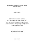 Luận án Tiến sĩ Y học: Kiến thức, tuân thủ điều trị của bệnh nhân đái tháo đường týp 2 điều trị ngoại trú tại Bệnh viện Đa khoa Nông nghiệp và kết quả một số biện pháp can thiệp (2016 – 2017)