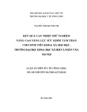 Luận án Tiến sĩ Y tế Công cộng: Kết quả can thiệp thử nghiệm nâng cao năng lực sức khỏe tâm thần cho sinh viên khoa xã hội học, trường Đại học Khoa học Xã hội và Nhân văn, Hà Nội