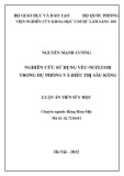 Luận án Tiến sĩ Y học: Nghiên cứu sử dụng véc-ni fluor trong dự phòng và điều trị sâu răng