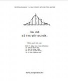 Giáo trình Lý thuyết sai số: Phần 1 - Trường ĐH Tài nguyên và Môi trường Hà Nội