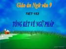 Giáo án Ngữ văn 9 - Bài 29: Tổng kết về ngữ pháp