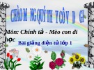 Bài giảng Tiếng Việt 1: Chính tả bài Mèo con đi học