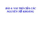 Bài giảng Sinh học: Vai trò của các nguyên tố khoáng