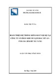 Luận văn Thạc sĩ Kế toán: Hoàn thiện hệ thống kiểm soát nội bộ tại Công ty cổ phần khu du lịch Bắc Mỹ An - Furama Resort Đà Nẵng