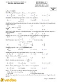 Đề thi học kỳ 1 môn Toán lớp 11 năm học 2017-2018 có đáp án - Trường THPT Đông Hiếu (Mã đề 005)