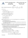 Đề thi giữa học kì 1 môn Toán 9 năm 2021-2022 - Trường THCS Archimedes Acedemy