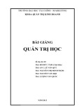 Bài giảng: Quản trị học - Trường Đại học Tài chính-Marketing