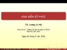 Bài giảng Hàm biến số phức - Chương 2: Hàm biến phức