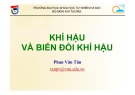 Bài giảng Khí hậu và biến đổi khí hậu (2015) - Phan Văn Tân