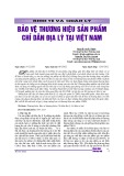 Bảo vệ thương hiệu sản phẩm chỉ dẫn địa lý tại Việt Nam