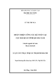 Luận văn Thạc sĩ Quản trị kinh doanh: Hoàn thiện công tác kế toán tại Cục Hải quan tỉnh Quảng Nam