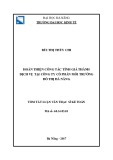 Tóm tắt luận văn Thạc sĩ Kế toán: Hoàn thiện công tác tính giá thành dịch vụ tại Công ty cổ phần Môi trường đô thị Đà Nẵng