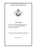 Giáo trình Quản trị nguồn nhân lực (Nghề: Quản trị bán hàng - Cao đẳng) - Trường Cao đẳng nghề Đồng Tháp