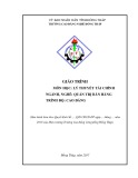 Giáo trình Lý thuyết tài chính (Nghề: Quản trị bán hàng - Cao đẳng) - Trường Cao đẳng nghề Đồng Tháp