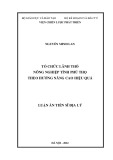 Luận án Tiến sĩ Địa lý: Tổ chức lãnh thổ nông nghiệp tỉnh Phú Thọ theo hướng nâng cao hiệu quả