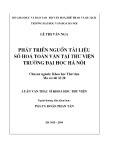 Luận văn Thạc sĩ Khoa học Thư viện: Phát triển nguồn tài liệu số hóa toàn văn tại Thư viện trường Đại học Hà Nội