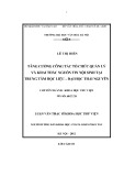 Luận văn Thạc sĩ Khoa học Thư viện: Tăng cường công tác tổ chức quản lý và khai thác nguồn tin nội sinh tại Trung tâm học liệu - Đại học Thái Nguyên