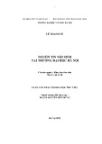 Luận văn Thạc sĩ Khoa học Thư viện: Nguồn tin nội sinh tại trường Đại học Hà Nội