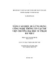 Luận văn Thạc sĩ Khoa học Thư viện: Nâng cao hiệu quả ứng dụng công nghệ thông tin tại thư viện trường Đại học Sư phạm Hà Nội 2