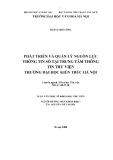 Luận văn Thạc sĩ Khoa học Thư viện: Phát triển và quản lý nguồn lực thông tin số tại Trung tâm Thông tin Thư viện trường Đại học Kiến trúc Hà Nội