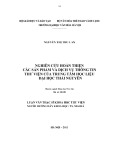 Luận văn Thạc sĩ Khoa học Thư viện: Nghiên cứu hoàn thiện các sản phẩm và dịch vụ thông tin thư viện của Trung tâm học liệu Đại học Thái Nguyên