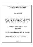 Luận văn Thạc sĩ Khoa học Thông tin Thư viện: Hoạt động thông tin thư viện phục vụ đào tạo theo học chế tín chỉ tại Trường Đại học Văn hóa Hà Nội