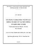 Luận văn Thạc sĩ Khoa học Thông tin Thư viện: Xây dựng và khai thác nguồn lực thông tin điện tử tại Viện Thông tin Khoa học xã hội