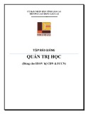 Tập bài giảng Quản trị học (Dùng cho HSSV hệ CĐN &TCCN) - Cao đẳng Cộng đồng Lào Cai