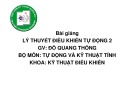 Bài giảng Lý thuyết điều khiển tự động 2 - Đỗ Quang Thông