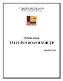 Tập bài giảng Tài chính doanh nghiệp (Trình độ: Cao đẳng & Trung cấp) - Cao đẳng Cộng đồng Lào Cai