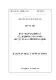 Luận văn Thạc sĩ Quản lý công: Hoạt động giám sát của Hội đồng nhân dân huyện An Lão, tỉnh Bình Định