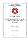 Luận văn Thạc sĩ Kinh tế Quốc tế: Các yếu tố ảnh hưởng đến thu hút đầu tư trực tiếp nước ngoài (FDI) của tỉnh Hòa Bình