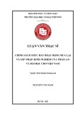 Luận văn Thạc sĩ Kinh doanh thương mại: Chính sách thúc đẩy hoạt động mua lại và sáp nhập: kinh nghiệm của Thái Lan và bài học cho Việt Nam